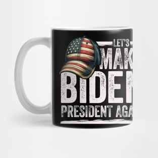 Make Biden President Again - Patriotic American Flag Cap Mug